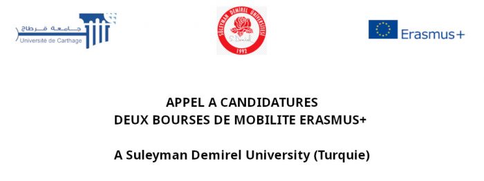 Appel à candidatures deux Bourses De Mobilité ERASMUS+