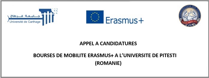 BOURSES DE MOBILITE ERASMUS+ A L’UNIVERSITE DE PITESTI (ROMANIE)